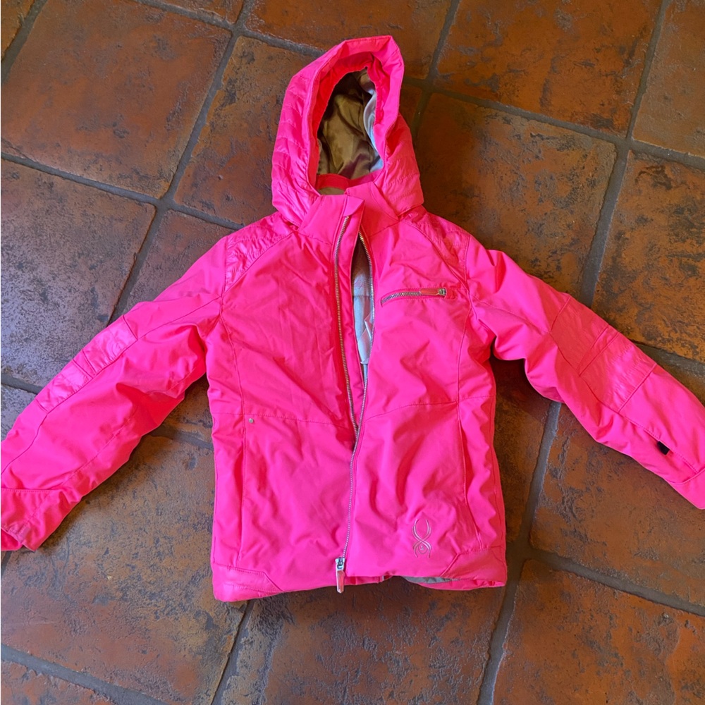 Spyder girls pink ski jacket